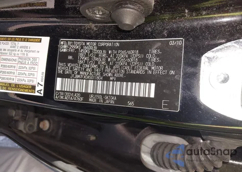 2010 Lexus Gx 460 из США, поврежденный, VIN JTJBM7FX0A5011804